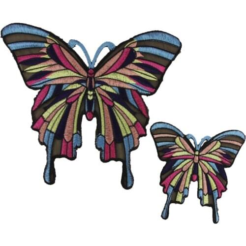 2PCS Sew on Patches Big Butterfly Applique DIY Clothing Embroidered for Jeans T-Shirt Bags Fabric Sewing Accessories