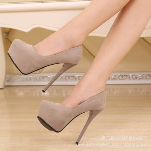 2020 new high-heeled waterproof platform sexy elegant single shoes fashion simple high heels 14 cm super high heel womens shoes