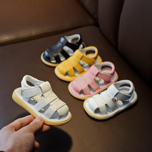 2021 Summer Baby Girls Boys Sandals Infant Toddler Casual Leather Shoes Outdoor Sports Shoes Soft Bottom Non-slip Kids Sandals