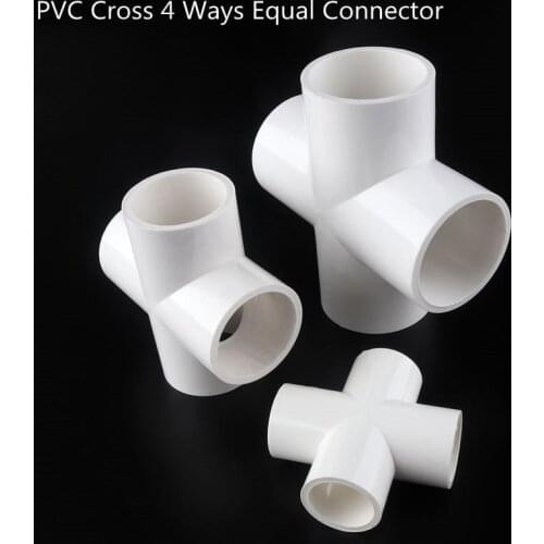 3~20pcs Inner Dia 20/25/32/40/50mm Cross 4 Ways Connector PVC Pipe Fittings Irrigation System Watering Equal 4 Ways Quick Joint