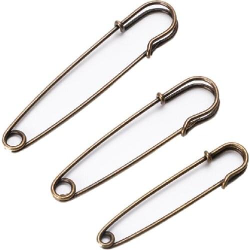 3Pcs Heavy Duty Safety Pins Coppery color Stainless Steel For Kilts Blankets Skirts Crafts for knitting needles