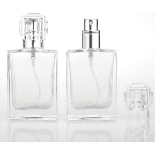 30ML Glass Perfume Spray Bottles Portable Clear Spray Bottles With Aluminum Atomizer Empty Cosmetic Case For Travel LX9103