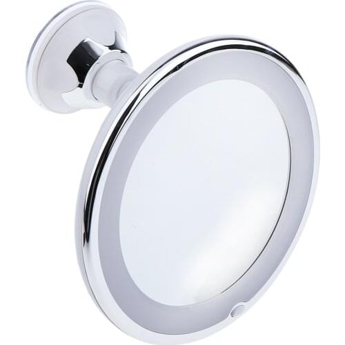 360° Rotating 10x Magnification LED Makeup Shaving Suction Cup Wall Mirror
