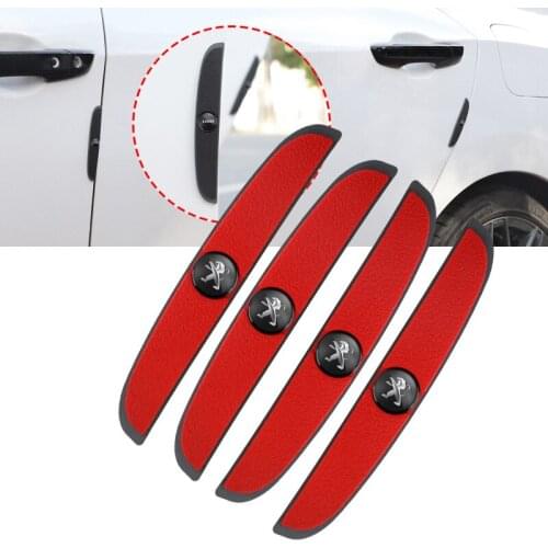 4Pcs Car Door Edge Guard Strip Scratch Protector Anti-collision Stickers For Peugeot 206 307 308 207 3008 208 407 508 2008 5008