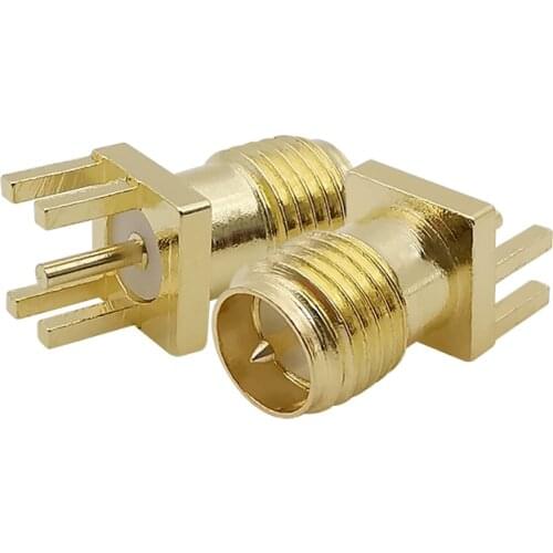 5/2pcs RP SMA Female Jack PCB Edge Mount Nut RF Coax Connector Receptacle Solder PCB Clips 4 Pin Stand 1.6mm Spacing Adapter
