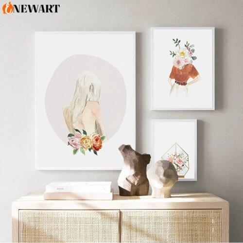 Abstract Nature Wall Art Poster Flower Sex Women Canvas painting Modern Decoration Picture Home Simplicity Style Home Decor Art