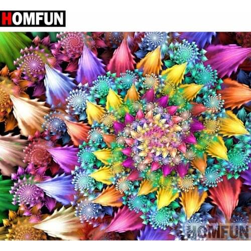 HOMFUN Diamond Painting Cross Stitch "Colored flower" 5D DIY Diamond Embroidery Full Square/round Rhinestone Of Picture A20299