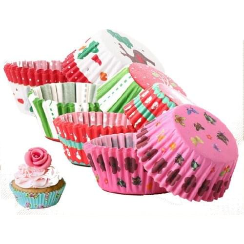 ANGRLY 200pcs Colorful Paper Cake Cup Liners Baking Cup Muffin Kitchen Cake Cupcake of Cake Tools Kitchen Accessories Tarte Gift