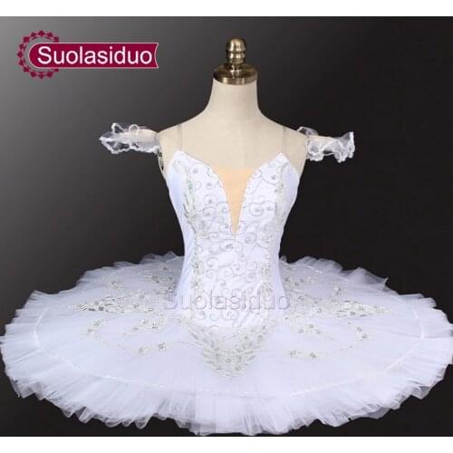 White Swan Lake Professional Tutu Girls Ballerina Costumes Women Platter Tutu Pancake Ballet Tutu Performance SD0005A
