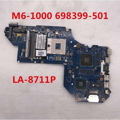 For M6-1000 M6 Laptop motherboard 698399-501 698399-001 698399-601 QCL50 LA-8711P HM77 HD7670M 2GB 100% working well