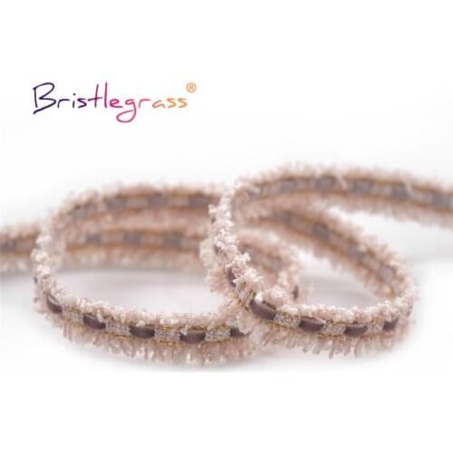 BRISTLEGRASS 1 Yard 1/2" 13mm Glitter Tweed Velvet Braided Crochet Lace Trim Macrame Ribbon Hairclip Headband Dress Sewing Craft