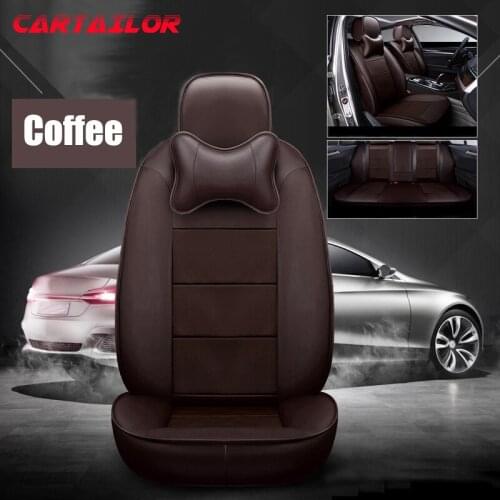 CARTAILOR Cowhide Car Seat Cover Protector Custom Fit for Kia Cadenza Seat Covers Cars Accessories Leather Seats Cushion Support