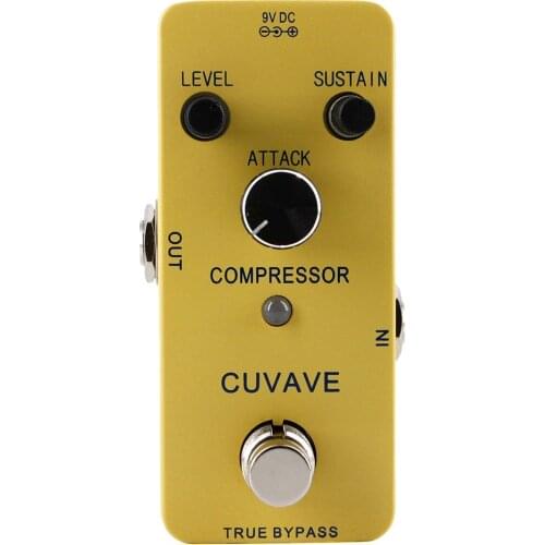 CUVAVE COMPRESSOR Guitar Effect Pedal True bypass Effects Stompbox for Electric Guitar Attack Sustain Level Controls