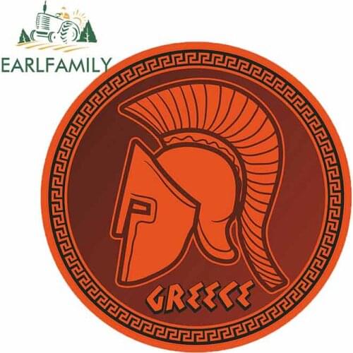 EARLFAMILY 13cm x 12.8cm for Greek Spartan Helmet Greece Travel Motorcycle Car Stickers Vinyl Material Decal Suitable for Bumper