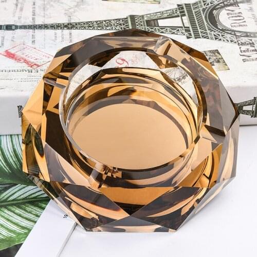 Crystal Ashtray Creative Personality Trend Glass Ashtray European Home Living Room Office Desktop Ornaments Holiday Gifts
