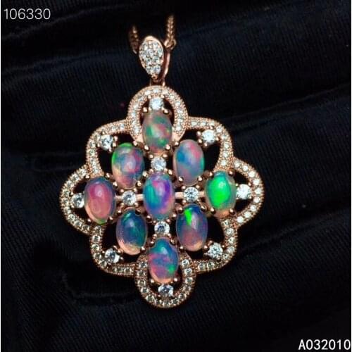 KJJEAXCMY Fine Jewelry 925 sterling silver natural opal womens exquisite new necklace pendant supports test