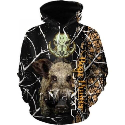 Boar Hunter Camo 3D Printed Jacket Men/Women Harajuku Hoodie Unisex Casual Streetwear Sweatshirt Pullover Sudadera Hombre L0144