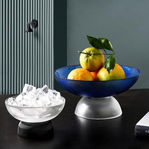 Colorful Glass Fruit Bowl New Creative Glass Simple Design Water Fruit Dish Home Restaurant Hot Storage Fruit Dish