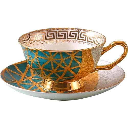 Creative European light luxury bone porcelain black tea cup high-grade ceramic coffee dish