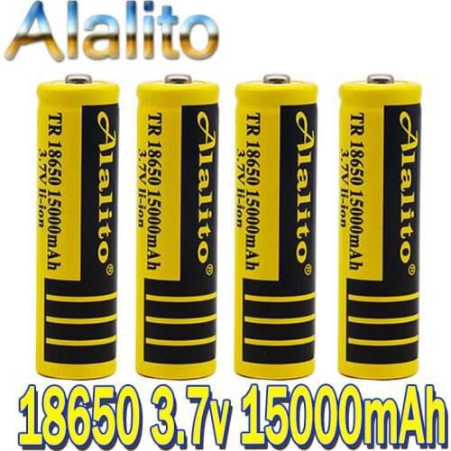 Best new 18650 Li-Ion battery 15000mah rechargeable battery 3.7V for LED flashlight flashlight or electronic devices batteria