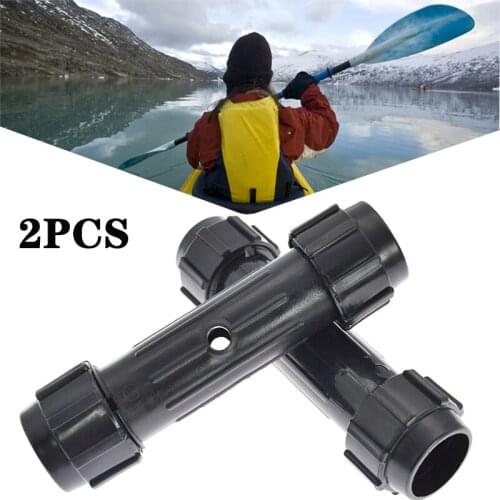 2Pcs Kayak Paddle Boat Oars Canoe Rafting Paddles 28mm Connectors Parts Black Durable and Firm Connectors for Most Boats