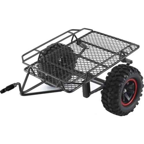 Metal Trailer Car Cargo Carrier for 1/10 RC Rock Crawler Traxxas TRX4 Axial SCX10 RC4WD D90 CC01 Redcat
