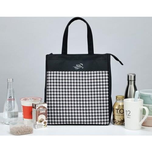 Fashion Lunch Box Food Bag Female Insulated Thermal Fresh Cooler Lunch Pouch Portable Work School Picnic Zipper Tote Accessories