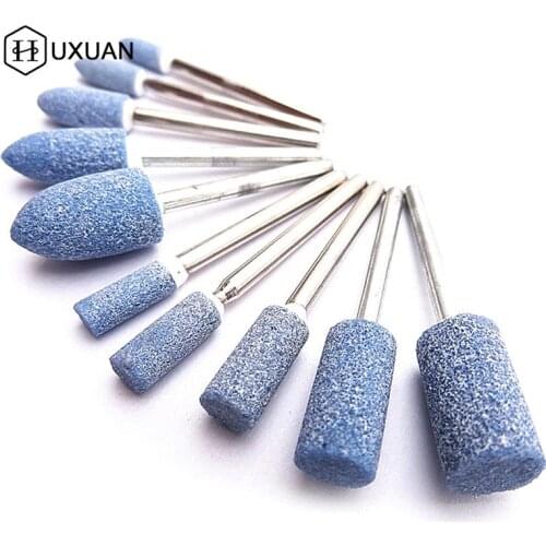 1/8 Shank 10pcs Abrasive Mounted Stone Set Grinding Burr Wheel For Dremel 4000 3000 Dremel Rotary Tools 4mm/5mm/6mm/8mm/10mm