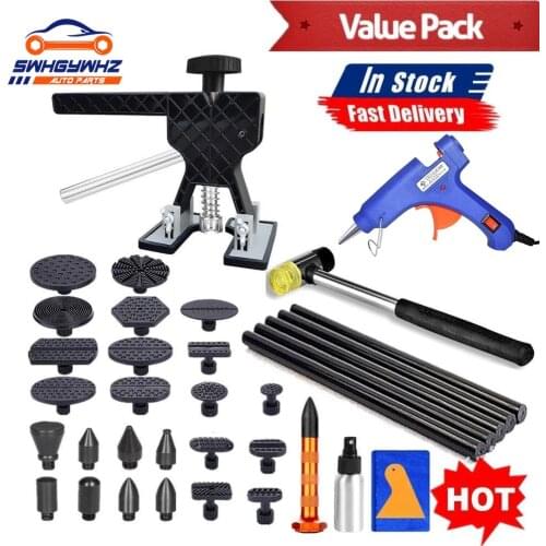 Paintless Auto Dent Removal Tools Set Repair of Dents with Different Dent Pull Tabs Can Be Reused Dent Puller Kit