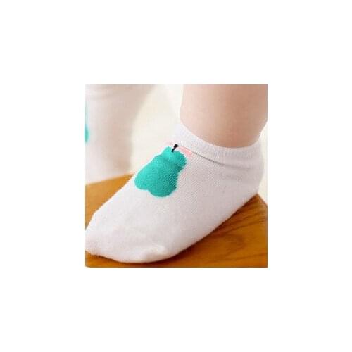 Kacakid Cute Pear Newborn Baby Boys Girls Cotton Anti Slip Socks Children Kids Cartoon School Socks