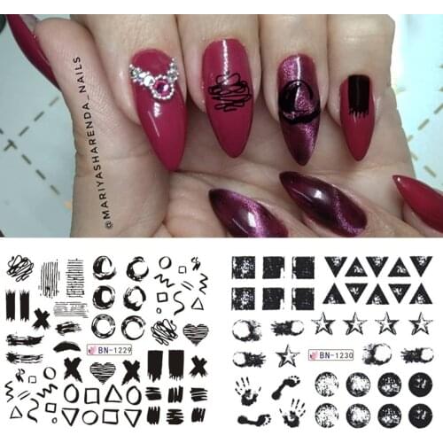 New 1sheet Mixed Design Nail Water Sticker Nail Art Transfer Decals Geometric Manicure Decoration