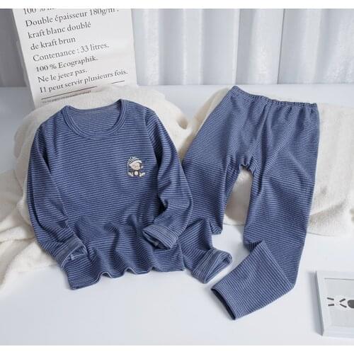 Boys Girls Pajamas Sets 2pcs Long Sleeve Tops + Pants Warm Cotton Autumn Winter Children Homewear Sleepwear Clothing Sets Nighty