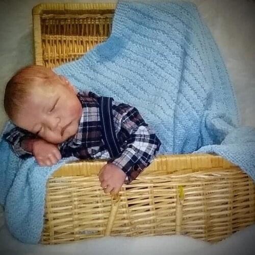 48CM Reborn Doll Realistic Levi Baby Newborn Doll Lifelike Boy Touch Cuddly Baby Collectible Art Doll Gift for Children