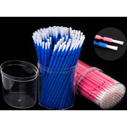 100 Pcs /Box Dental Applicators Disaposable Single Head Dupont Bristle Teeth Brush Swab Flexible Head Dentist Product Red Blue