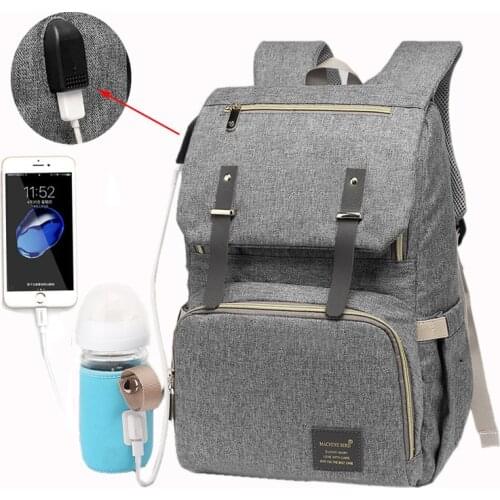 Diaper Bag Waterproof Travel Bags Baby Stroller Nappy Bag Daddy Large Capacity USB Rechargeable Independent Insulation Backpack