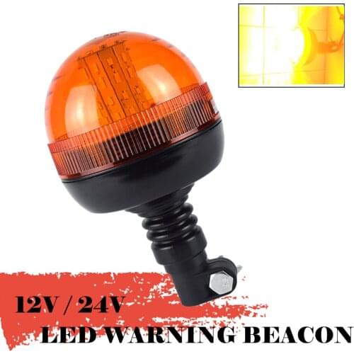 12v 24v LED Emergency Warning Flash Strobe Signal Rotating Amber Beacon Tractor Light for Truck Trailer