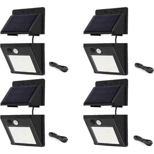 30 LED Solar Light Waterproof Motion Sensor Wall Lamp Powered Panel Lighting Street Outdoor Garden Lights White Black Color 4 si