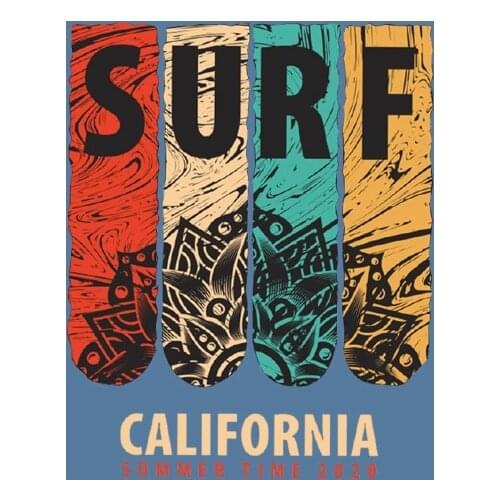 Letter Surf Clothes Heat press Transfers Stickers Iron-on Patches DIY craft supplies Decoration Appliques for T-shirts