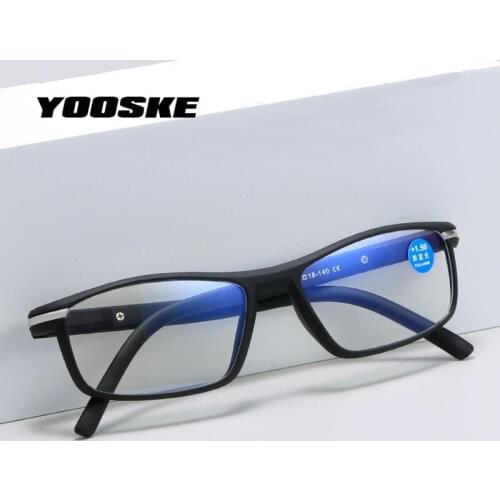 YOOSKE Vintage Frame Anti Blue Light Reading Glasses Women Men Fashion Smooth Elastic Paint Reading Prescription Eyeglasses