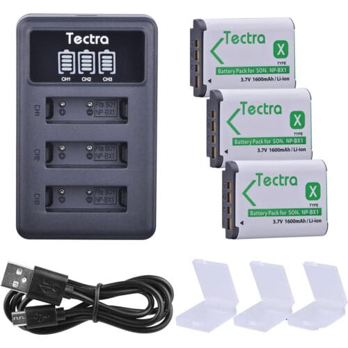 3pcs NP-BX1 Battery+3-Slots LED Charger for Sony DSC RX1 RX100 AS100V M3 M2 HX300 HX400 HX50 HX60 GWP88 AS15 NP BX1 Battery