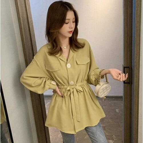 Womens Spring Autumn Chiffon Blouses Shirts Women Casual Lantern Sleeve V-Neck Ruffles Loose Shirt Womens Blusas Tops DF3373