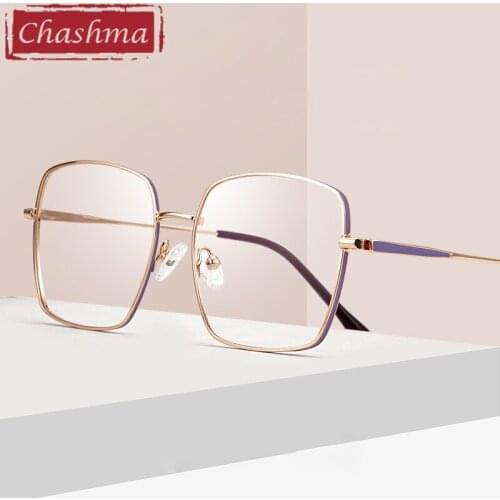 Chashma Women Square Eyewear Men Prescription Optical Frame Fashion Trend Glasses Oversize Eyeglass Blue Ray Cut Lenses