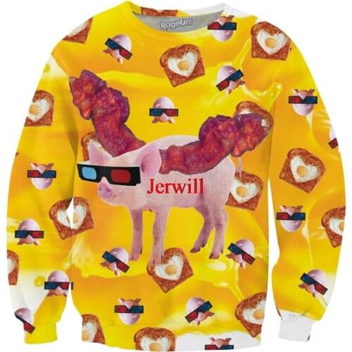 Bacon Wings Crewneck Women Pullover Sweatshirts Plain Sweatshirt 3D Printed Cool Sweatshirts Streetstyle Sweatshirts