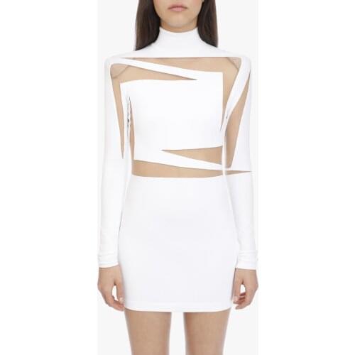 2020 Fashion New Style Women Dress Long Sleeve Stand Collar Patchwork Mesh Zipper Maxi Dressed For Mummer