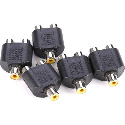 1 RCA FeMale to 2 RCA Female AV Audio Video Adapter Plug Splitter Converter Connector