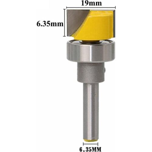 1pc 1/4 Shank STR. Bit with Bottom Tip with Bearing Square Groove Profile Carving Router Bit Door Wood Panel Cutter Knife 01008