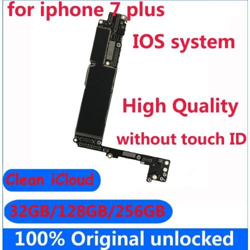 100% Original IOS Mainboard for iphone 7 plus 7p without Touch ID 32GB 128GB 256GB factory unlocked for iphone 7plus Motherboard