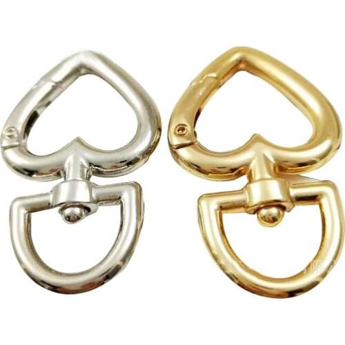 20pcs Hearts Shape Metal Lobster Clasp Key Ring Keychain Buckle Diy Jewelry Accessories