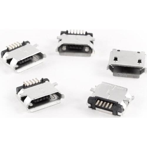 Top quality 5 Pcs mini USB Type B Female Socket 180 Degree 5-Pin SMD SMT Soldering Jack