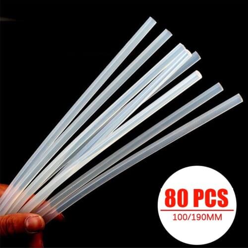 80Pcs Hot Melt Glue Gun 7mm x 100mm/190mm Clear Hot Melt Glue Sticks For Glue Gun Car Dent Paintless Hand Tools DIY Tool